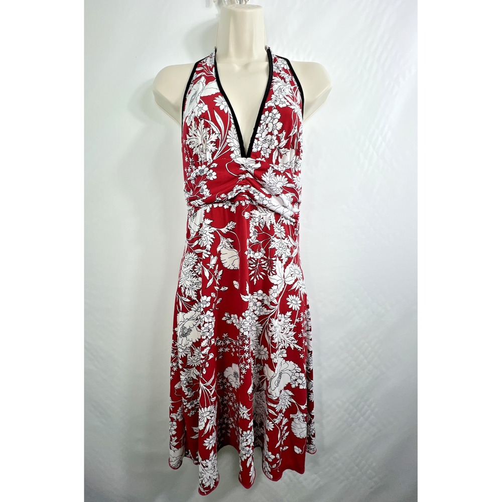 Wet Seal Red Floral Halter Dress Y2K Babydoll‎ 90's